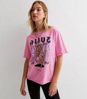 ONLY Mid Pink Alive and Free Logo Boxy T-Shirt
